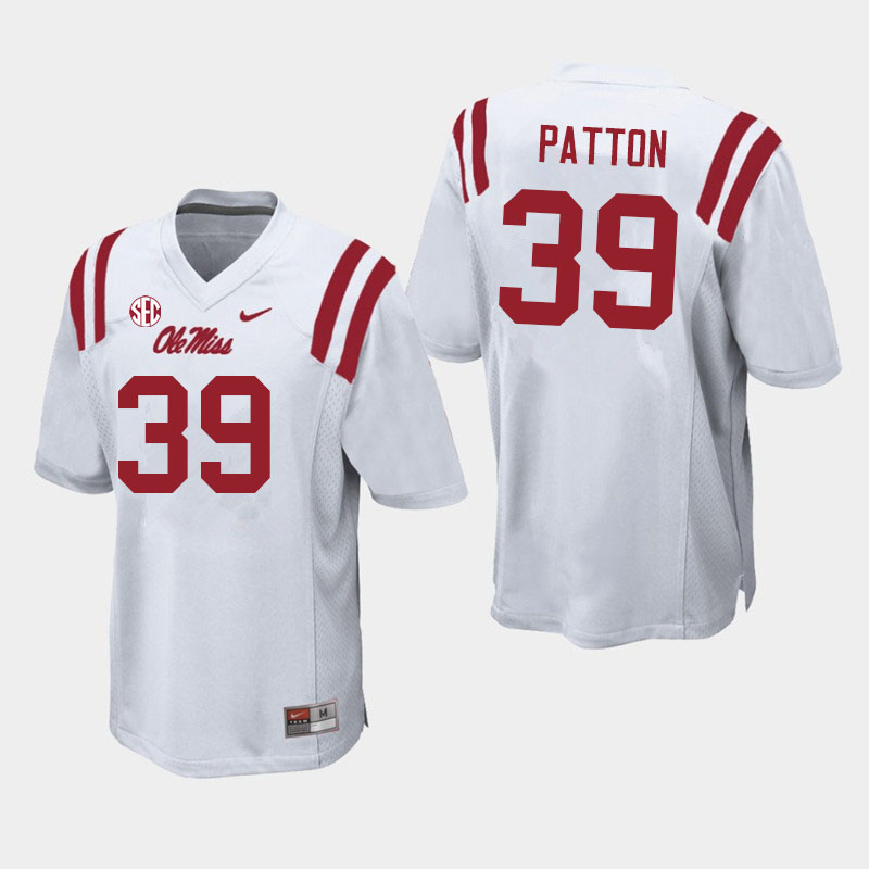 Ole Miss Rebels #39 Carter Patton College Football Jerseys Sale-White